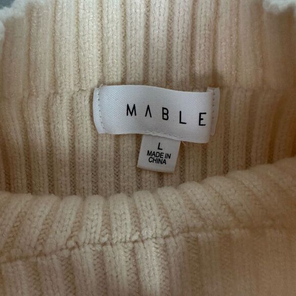 Mable Cropped Ribbed Sweater Size Large Mock Neck - Picture 6 of 9
